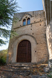 View of an old house church style in Oppede le Vieux village in France