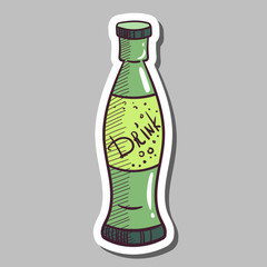 Glass Bottle With Drink Sticker
