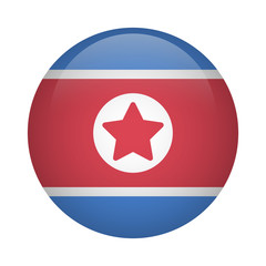 Round flag icon - North Korea