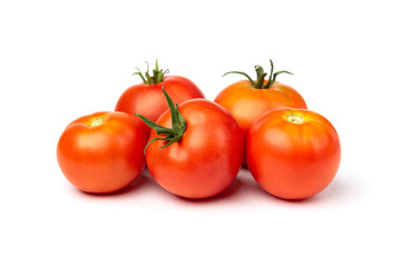Tomatoes isolated on white background.