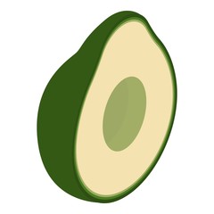 Half avocado icon. Isometric of half avocado vector icon for web design isolated on white background