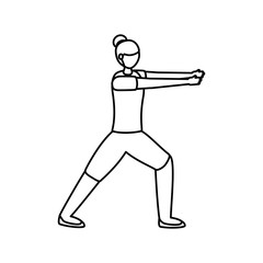 Girl doing yoga pose vector design