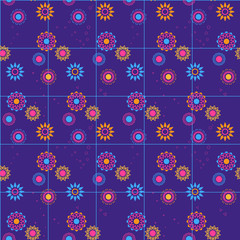 Geometric flower background for fabric, wallpaper or web.