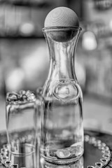 glass of water and bottle