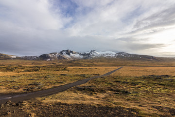 Views of the glacier Snaefellsjökull in Iceland