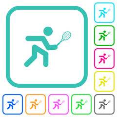 Tennis player vivid colored flat icons