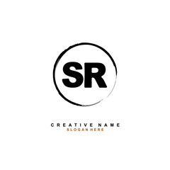 S R SR Initial logo template vector. Letter logo concept with background template.