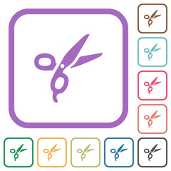 Barber scissors simple icons