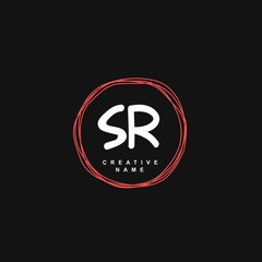 S R SR Initial logo template vector. Letter logo concept with background template.