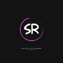 S R SR Initial logo template vector. Letter logo concept with background template.
