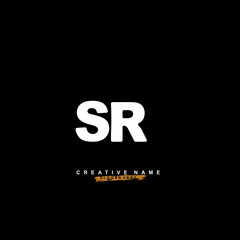 S R SR Initial logo template vector. Letter logo concept with background template.
