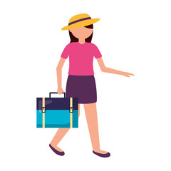 Isolated traveler woman vector design