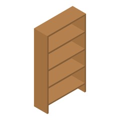 Wood shelf icon. Isometric of wood shelf vector icon for web design isolated on white background
