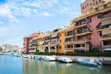 Port Saplaya. Valencia, Spain. May 16, 2019. View of the port Saplaya in the city of Valencia, Spain.