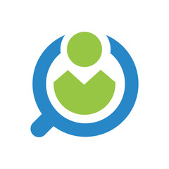 Recruitment logo template, find job desk, search talent concept, vector icon design