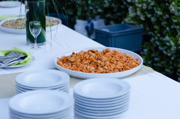 appetizing pasta with Italian sauce