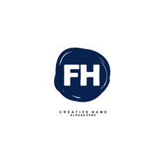 F H FH Initial logo template vector. Letter logo concept with background template.