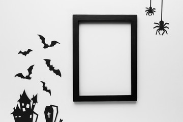 Halloween party elements with frame