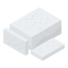 Greek feta cheese icon. Isometric of greek feta cheese vector icon for web design isolated on white background