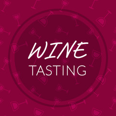Fototapeta premium Wine tasting poster, flyer, social media banner. Vector editable invitation for restaurant, store, shop, cafe