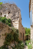 Narrow street in Oppede le Vieux village in Luberon France