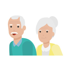 Grandmother and grandfather cartoon vector design
