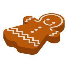 Gingerbread girl icon. Isometric of gingerbread girl vector icon for web design isolated on white background