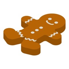 Xmas gingerbread icon. Isometric of xmas gingerbread vector icon for web design isolated on white background