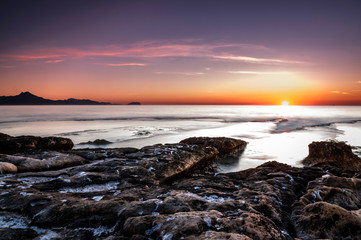 Fototapeta premium Sunrise over the coast of Alicante