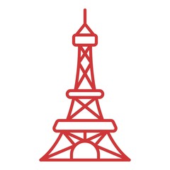 Eiffel tower icon. Outline Eiffel tower vector icon for web design isolated on white background