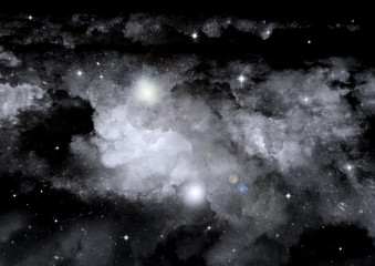 galaxy in a free space. 3D rendering