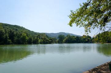 view of the small mountain lake