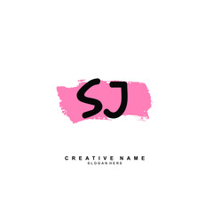 S J SJ Initial logo template vector. Letter logo concept with background template.