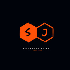 S J SJ Initial logo template vector. Letter logo concept with background template.