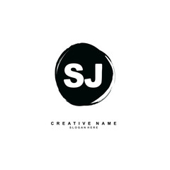 S J SJ Initial logo template vector. Letter logo concept with background template.