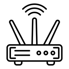 Wifi router icon. Outline wifi router vector icon for web design isolated on white background