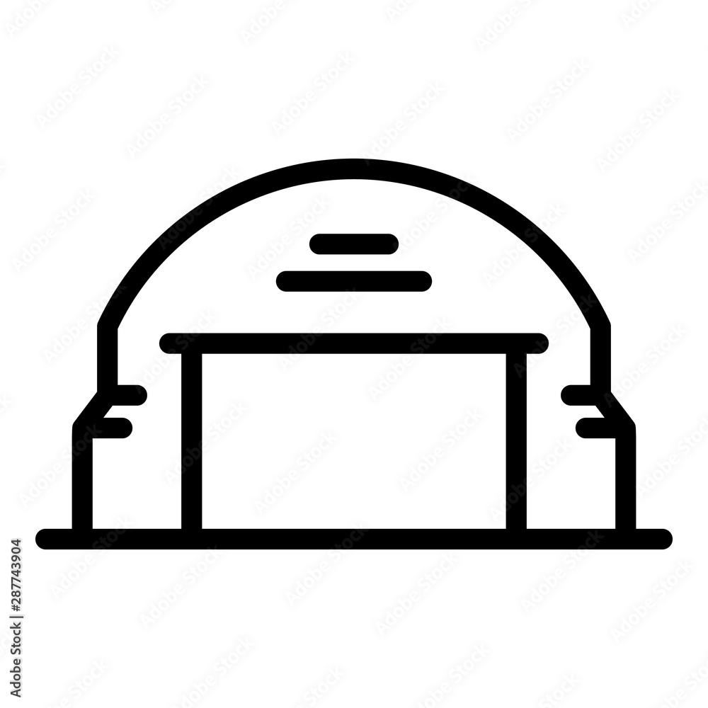 Poster empty hangar icon. outline empty hangar vector icon for web design isolated on white background