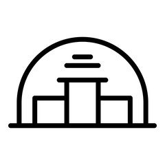 Parking hangar icon. Outline parking hangar vector icon for web design isolated on white background