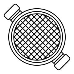 Top view sieve icon. Outline top view sieve vector icon for web design isolated on white background