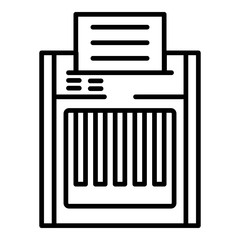 Paper shredder icon. Outline paper shredder vector icon for web design isolated on white background