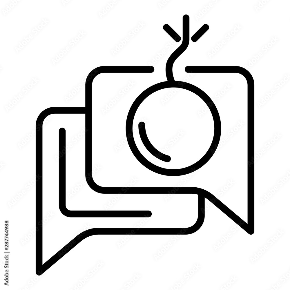 Poster chat hacker bomb icon. outline chat hacker bomb vector icon for web design isolated on white backgro