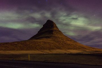 Northern Lights in Kirkjufell Mountain in Iceland