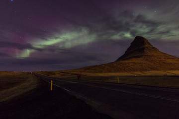 Northern Lights in Kirkjufell Mountain in Iceland
