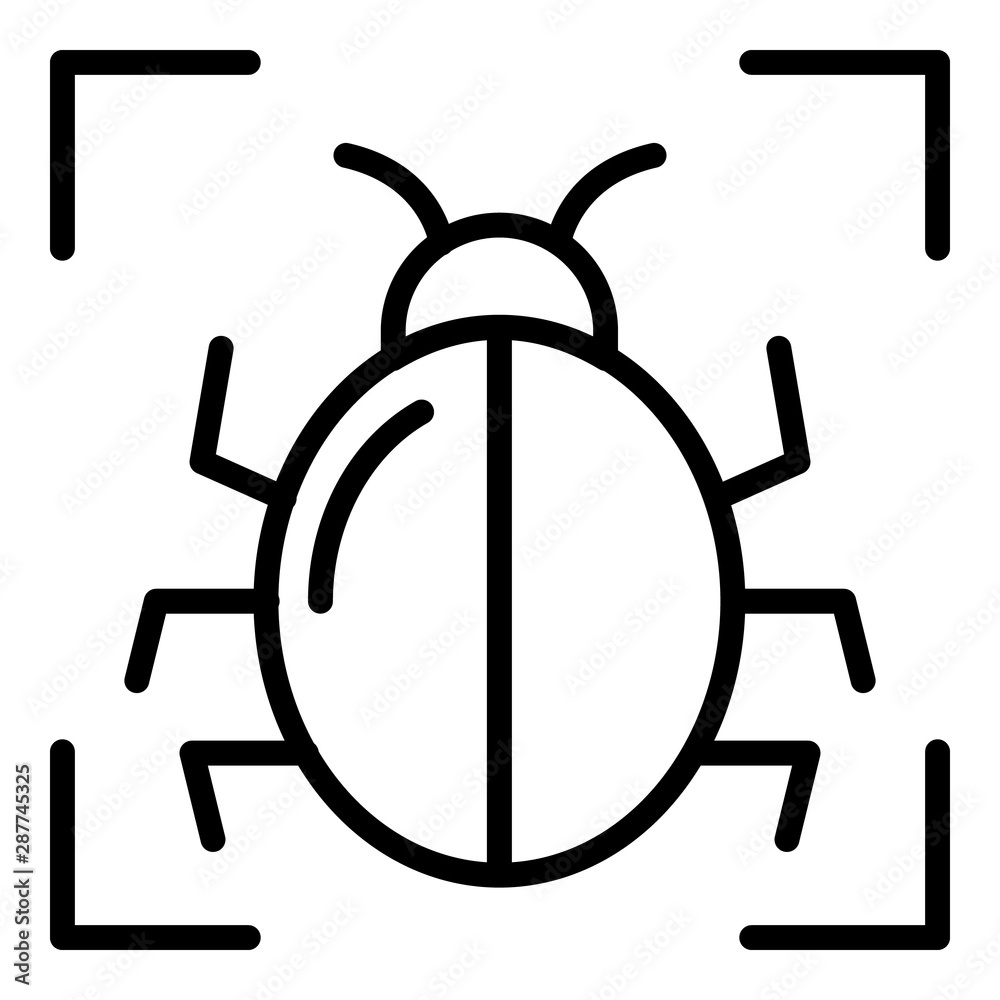 Poster pc bug target icon. outline pc bug target vector icon for web design isolated on white background