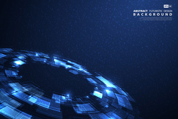 Abstract blue technology futuristic big data background. illustration vector eps10