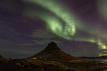 Northern Lights in Kirkjufell Mountain in Iceland