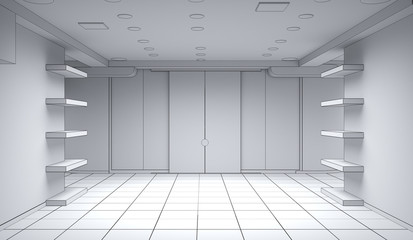 empty room, interior visualization, 3D illustration