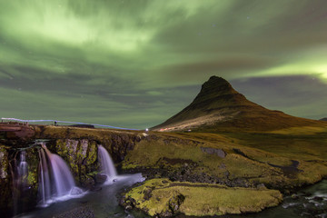 Northern Lights in Kirkjufell Mountain in Iceland