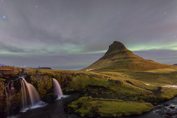 Northern Lights in Kirkjufell Mountain in Iceland