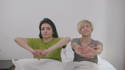 LGBT couple together indoors concept.